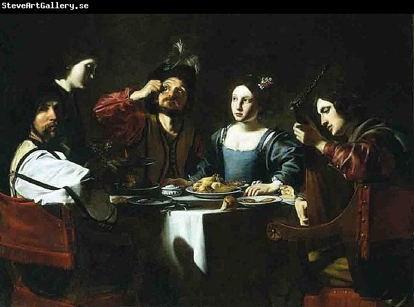 Nicolas Tournier Banquet Scene with a Lute Player